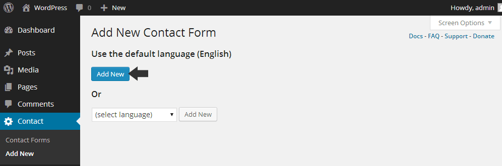 Create a contact form page