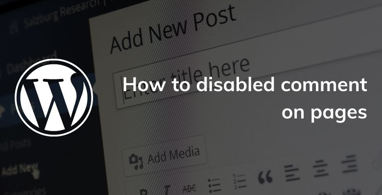 How to disabled comment on pages