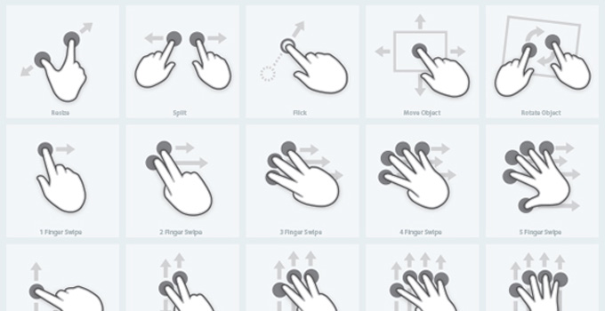 40 Vector MultiTouch Gestures