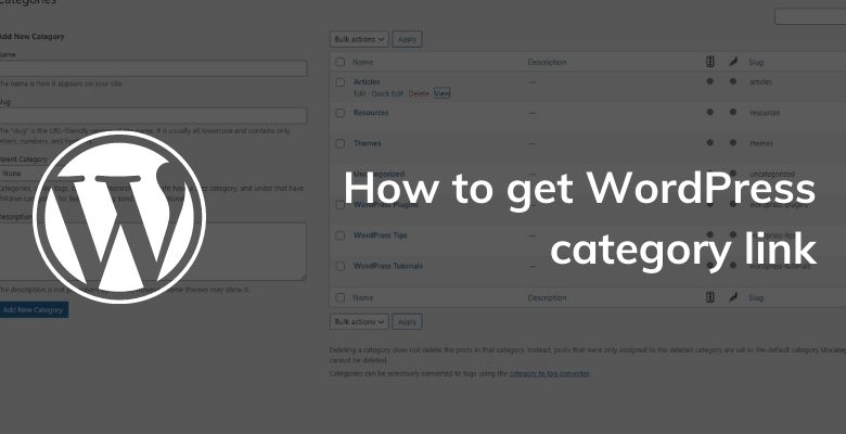 How to get WordPress category link