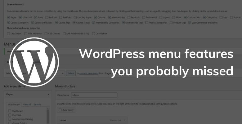 WordPress menu features you probably missed